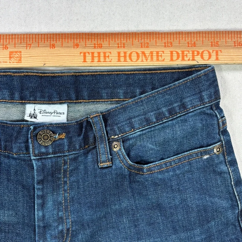 Disney Parks Women Dark Wash Mickey Mouse Embroidered Bootcut Jeans Blue Size 6